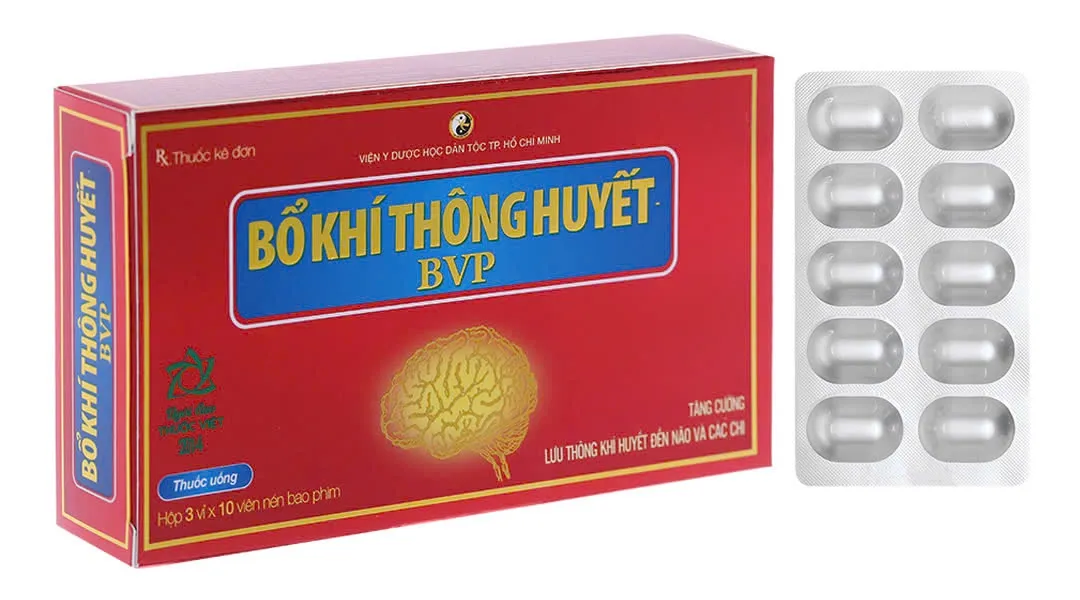 Bổ khí thông huyết BVP BRV (H/30v)  – Viên nén bổ khí hoạt huyết, hỗ trợ tuần hoàn não